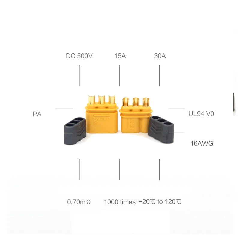 5 / 10 / 50 Paar Vergaren MR30 Man Vrouw Connector Plug Met Schede Connector Voor Rc Lipo Batterij Rc multicopter Vliegtuig