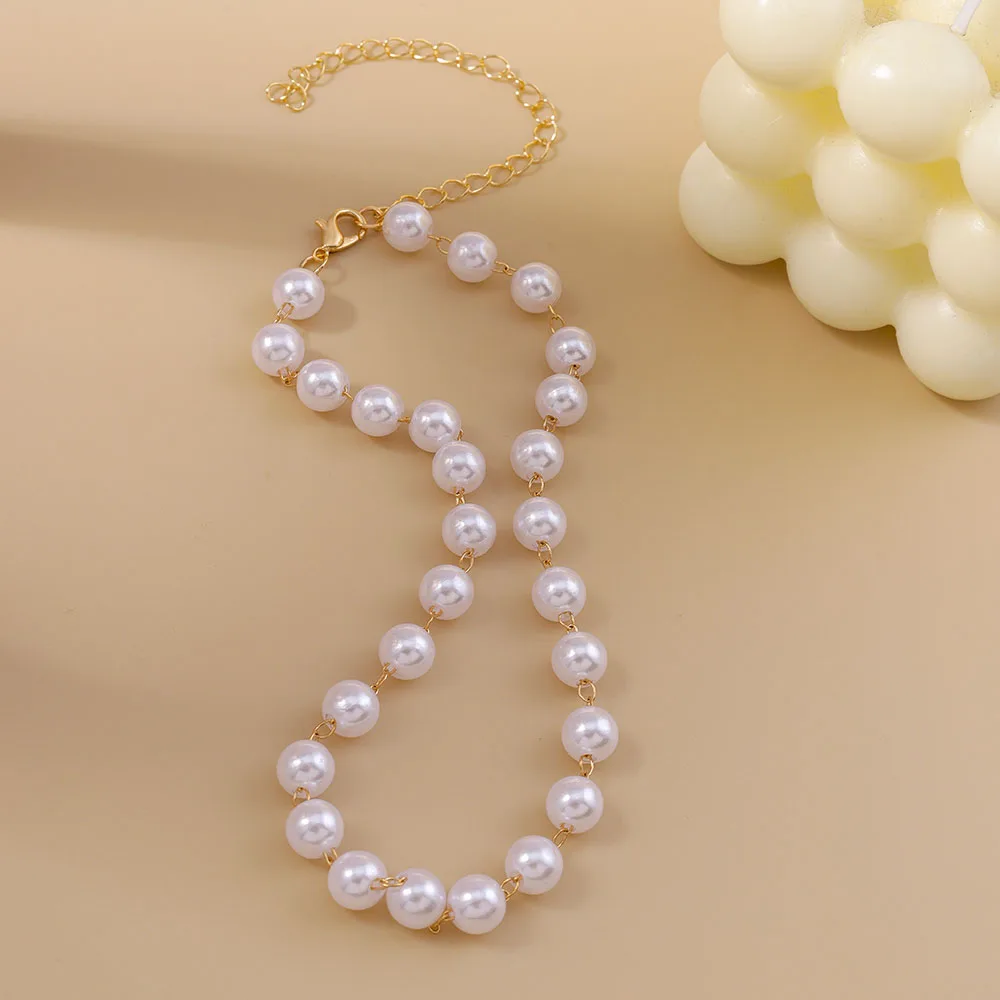Aihua Neue Damen Kpop Einfache Perlen Halsband Halskette Gold Farbe frauen Hals Kette Hochzeit Schmuck Auf Den Hals Kragen geschenke – Detail 12