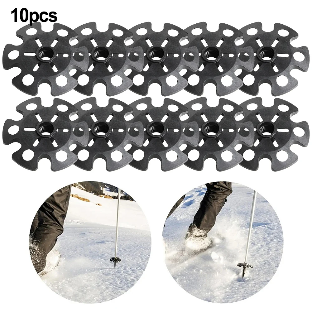 10PCS Trekking Pole Snow Basket Outdoor Camp-Hike Pole Walk-Stick Cane Snowflake Basket Mud Sand Snow Ski Replacement Parts