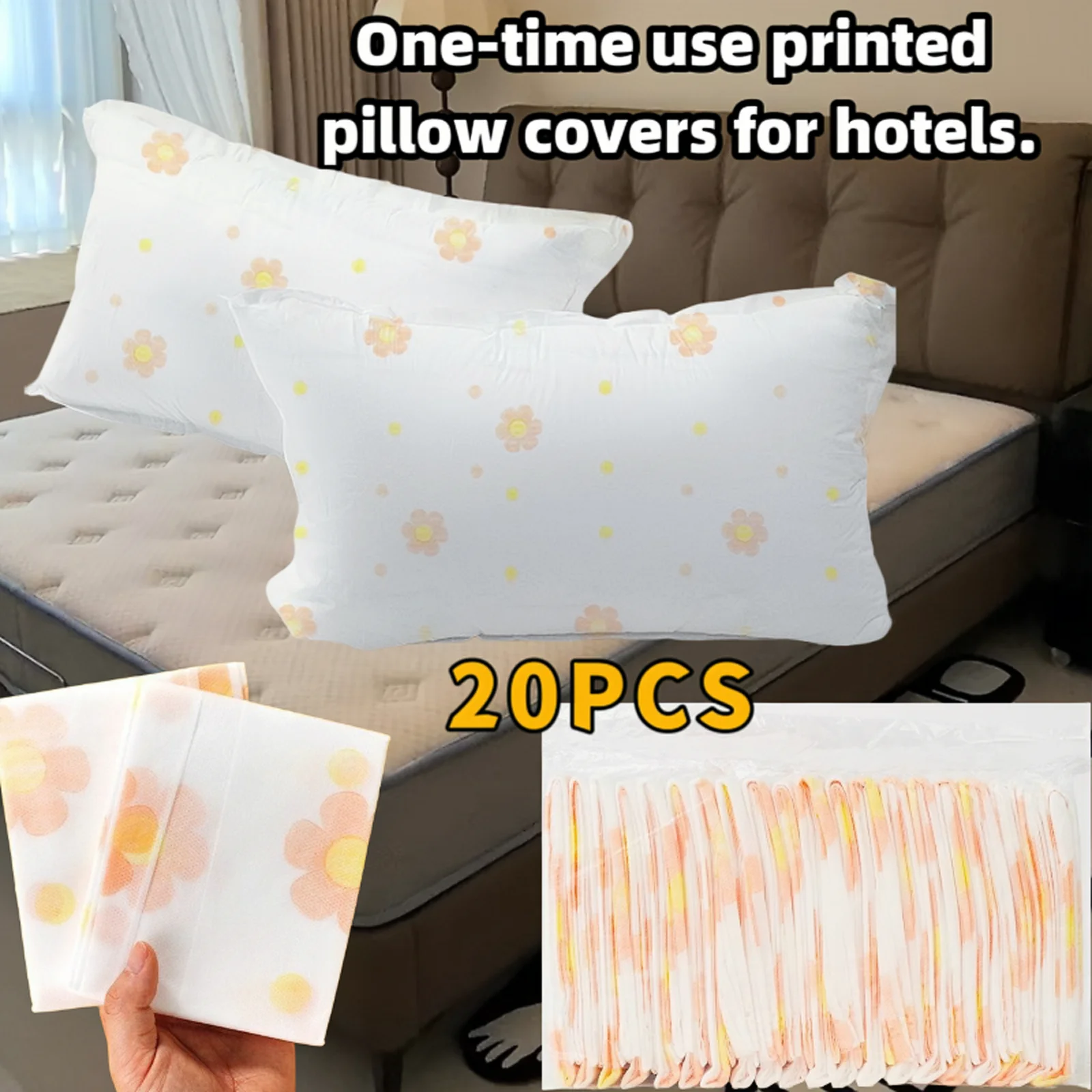 20Pcs Disposable Thickened Pillowcases - Non-Woven Fabric Material, Breathable Design, Universal Size Suitable for Hotel Bedrooms, Beauty Salons, and Travel - Pillow Inserts Not Included, Salon Bedding, Modern Style, Durable Protective Cover, Exclusive for Salons