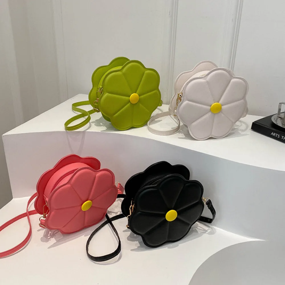

New Solid Color Embossed Flower Crossbody Shoulder Bag, Stylish Korean Fashion Design