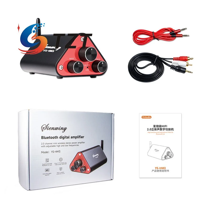 

TZT YS-HM3 Bluetooth5.4 Hi-Fi стерео цифровой усилитель мощности 50 Вт + 50 Вт высокая мощность TPA3116 усилитель без/с адаптером питания