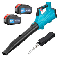 Cordless Leaf Blower 6 Speed Level, 18000RPM Brushless Leaf Blower with 2Pcs Battery & Shoulder Strap, for Garden Care