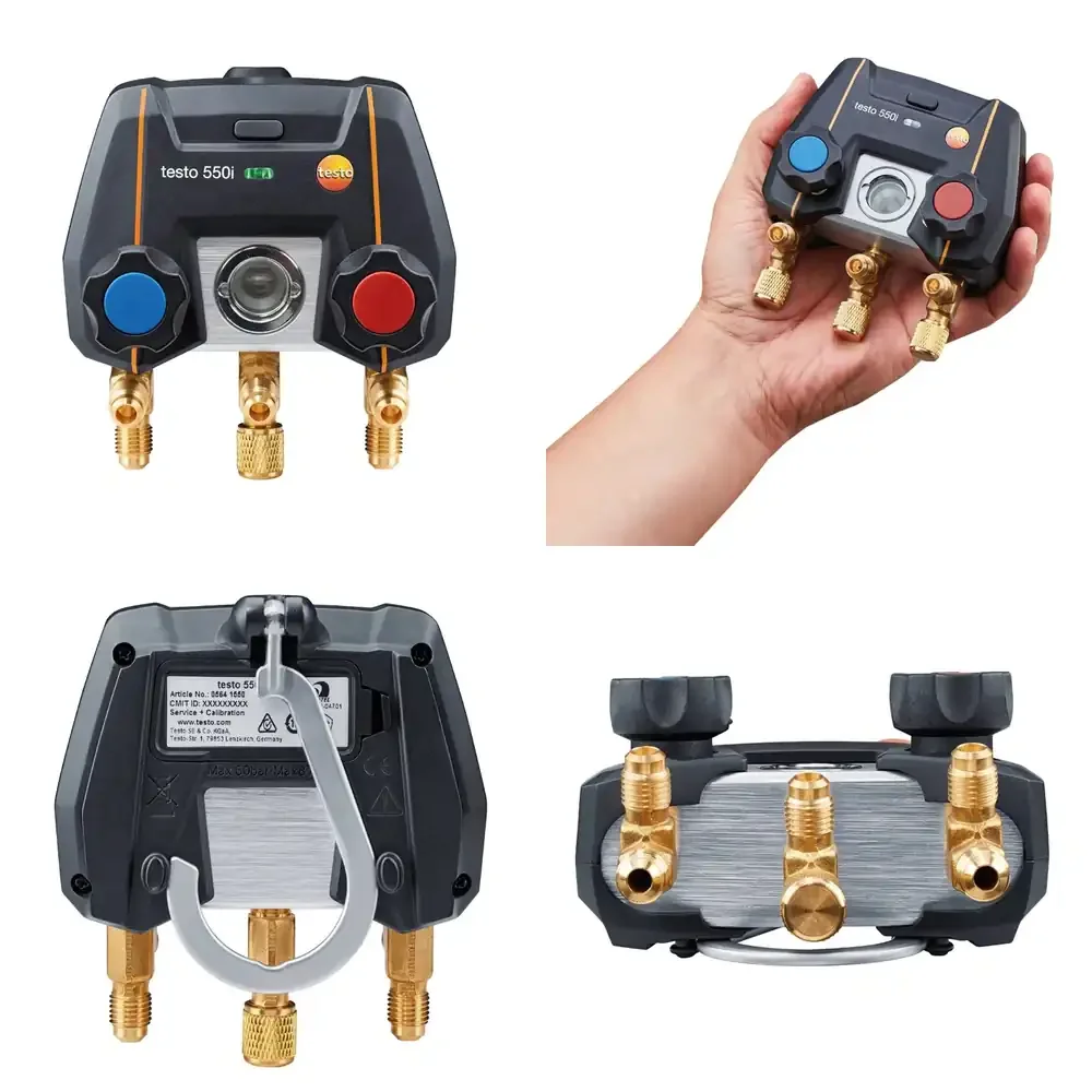 Manómetro Digital de Refrigeración con Bluetooth y Válvula Bidireccional para Testo 550i, Controlado por Aplicación, HVAC R134a R410A R22