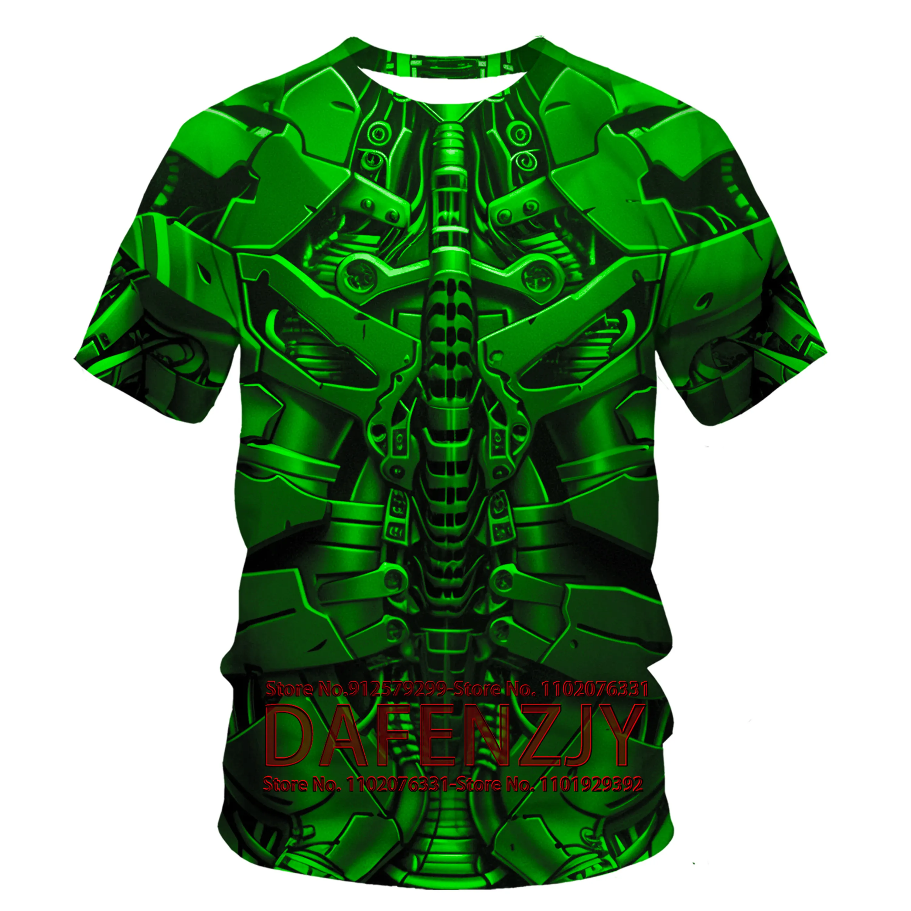 تي شيرت رجالي مطبوع ميكانيكي ثلاثي الأبعاد ، بلوفر كبير الحجم ، قمم الشوارع ، ملابس صيفية شخصية ، رياضة غير رسمية #2