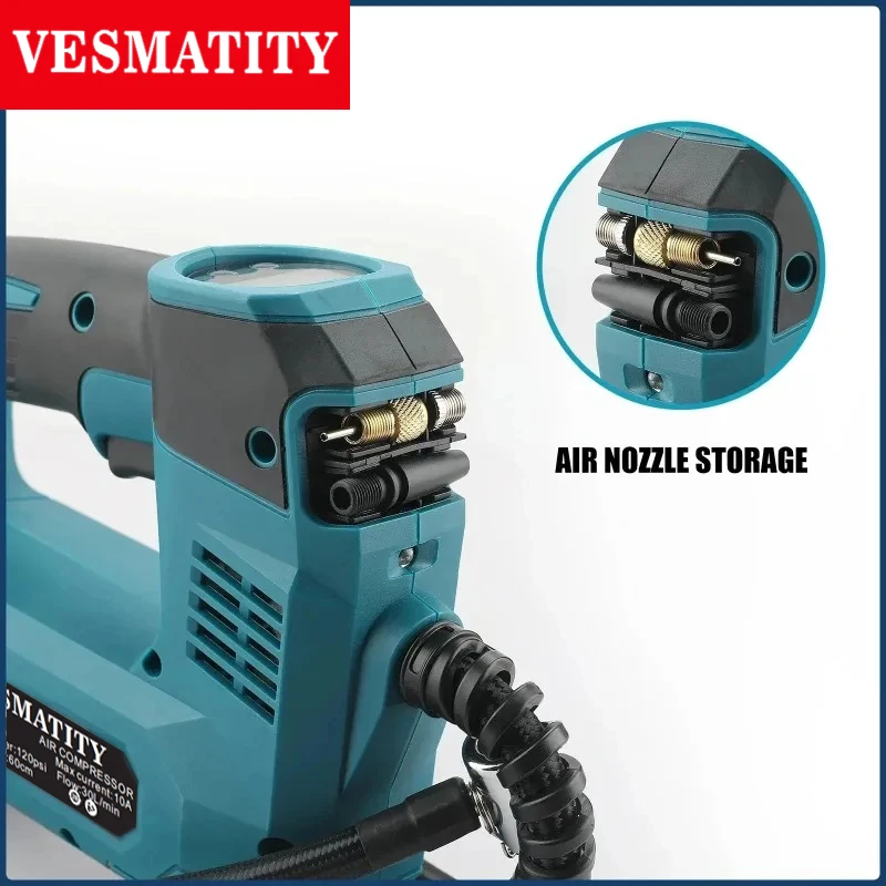 Portable Air pump Cordless Inflator Bare Tool For Car Tyre Inflator Electric Motorcycle Pump For Makita Battery