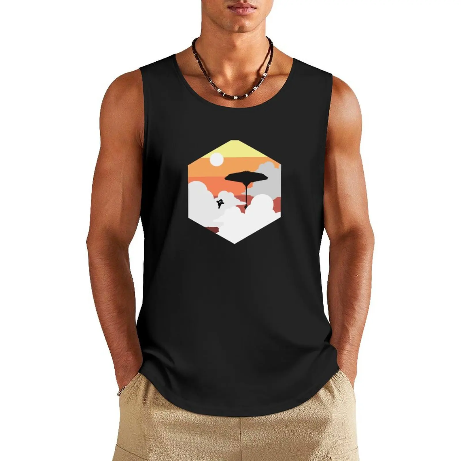 

City in the Clouds Tank Top gym clothes for man gym Men's fitness t-shirt cotton t-shirts man