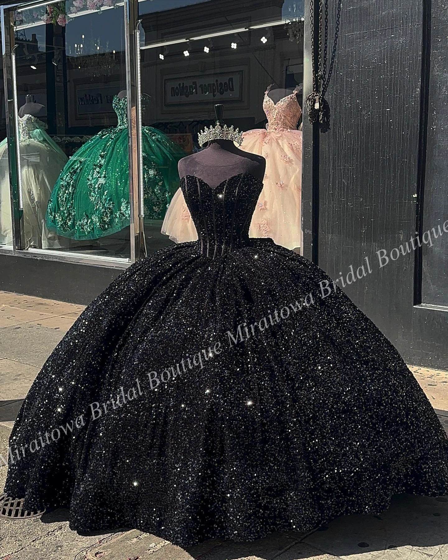 Shimmering Quinceanera Dress Detachable Pouf Sleeve Debutante Ball Mexican Quince Sweet 15/16 Birthday Party Gown for 15th Girl