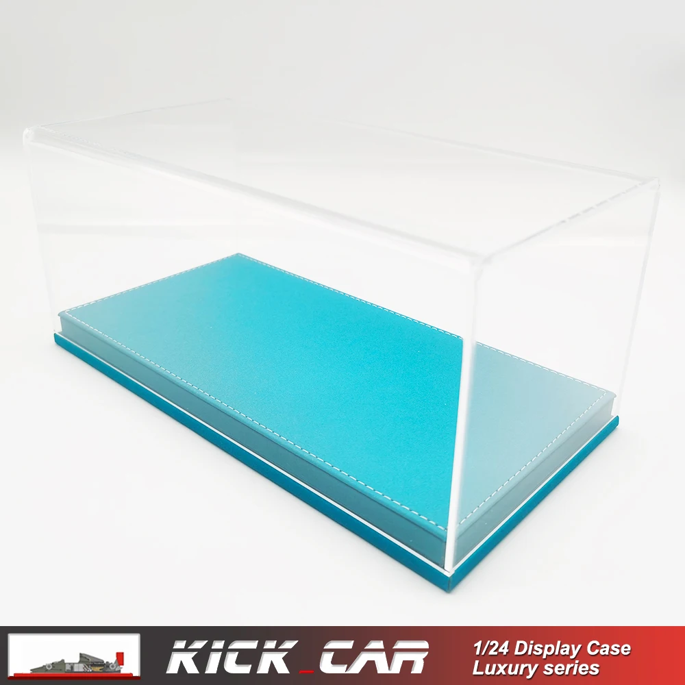 1/24 Model Car Display Box Exquisite Luxury Handmade Acrylic Storage Box High-grade Leather Flannelette Base