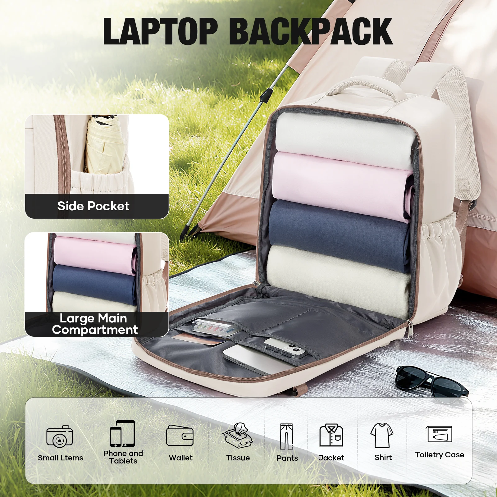 حقيبة ظهر Ryanair 40x30x20 للسفر، حقيبة أمتعة يدوية للطائرات، حقيبة كمبيوتر محمول لمسافات قصيرة، حقيبة ظهر للطلاب الجامعيين