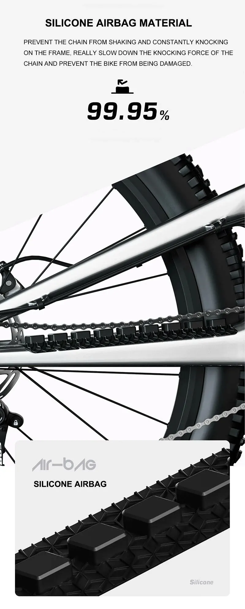 ENLEE 3D MTB Rennrad Silikon Kette Fahrrad Rahmen Wachen Selbstklebende Fahrrad Rahmen Abdeckung Schutz Für Scratch Zubehör – Detail 5