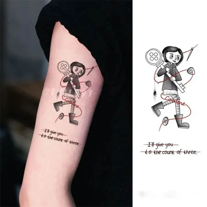 

Мультфильм Коралина Секретная Дверь Временная Татуировка Обложка Шрам Боди-Арт Татуировка Водонепроницаемая Поддельная Татуировка Наклейка для Женщин Мужчин