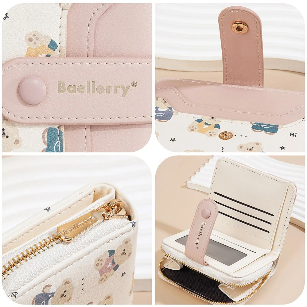 ビーガンレザーコインウォレット 2025 - レディース RFIDフリー ショートパース、安全なジッパー＆マルチカードポケット