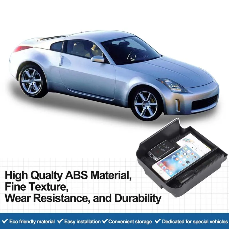 

1piece set ABS black For Nissan 350Z 2003-2006 car center console armrest box storage box car interior modification accessories
