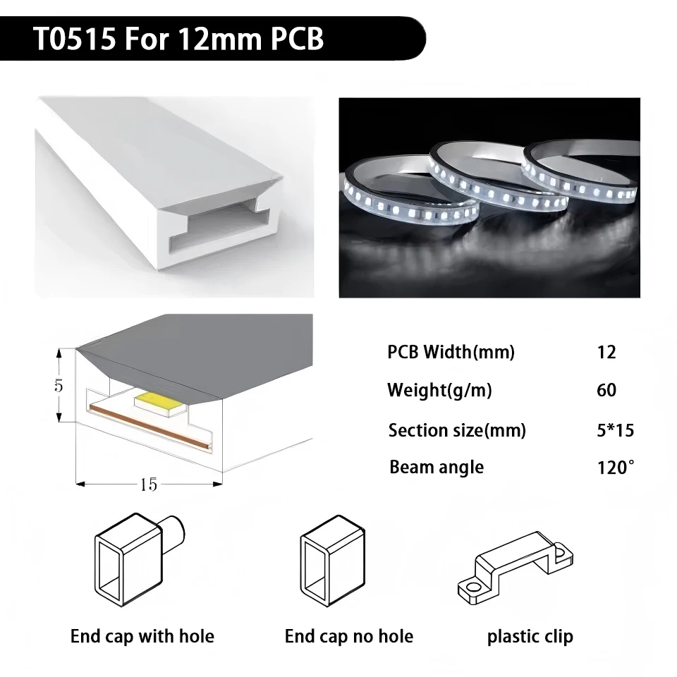 IP67 wasserdichte LED-Neon-Silikon-Lichtröhre, geeignet für 5 mm, 8 mm, 10 mm, 12 mm PCB WS2812B WS2811 5050 RGB-Lichtleiste – Detail 13