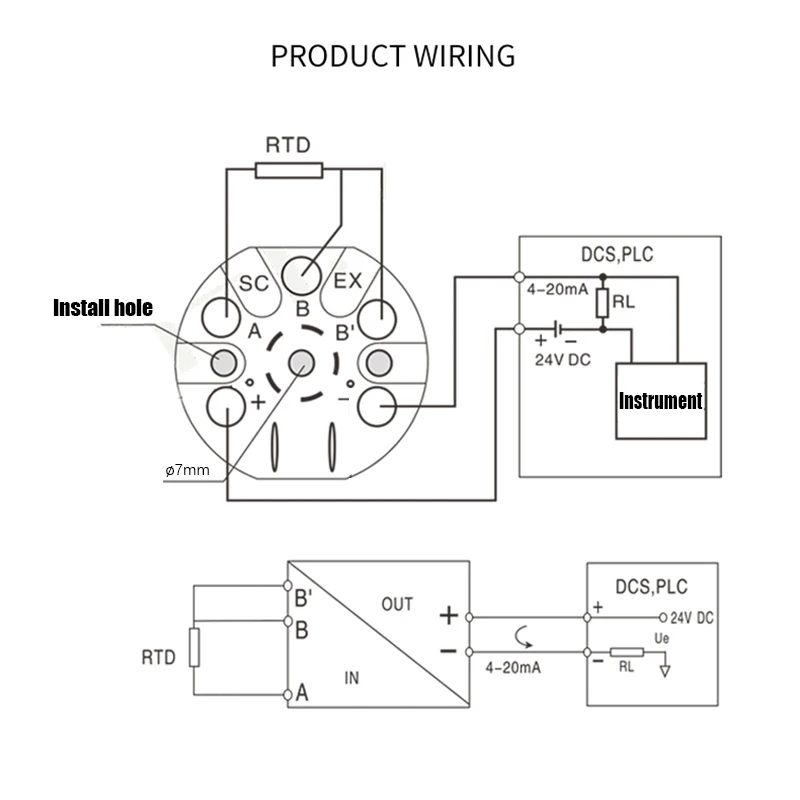 Intelligent isolation integrated temperature transmitter module 4-20mA 0-5V 0-10V RS485 output PT100 thermistor