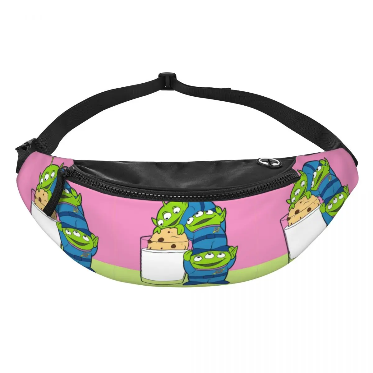 

Custom T-Toy Cartoon S-Story Fanny Pack Women Men Casual Crossbody Waist Bag for Camping Biking Phone Money Pouch