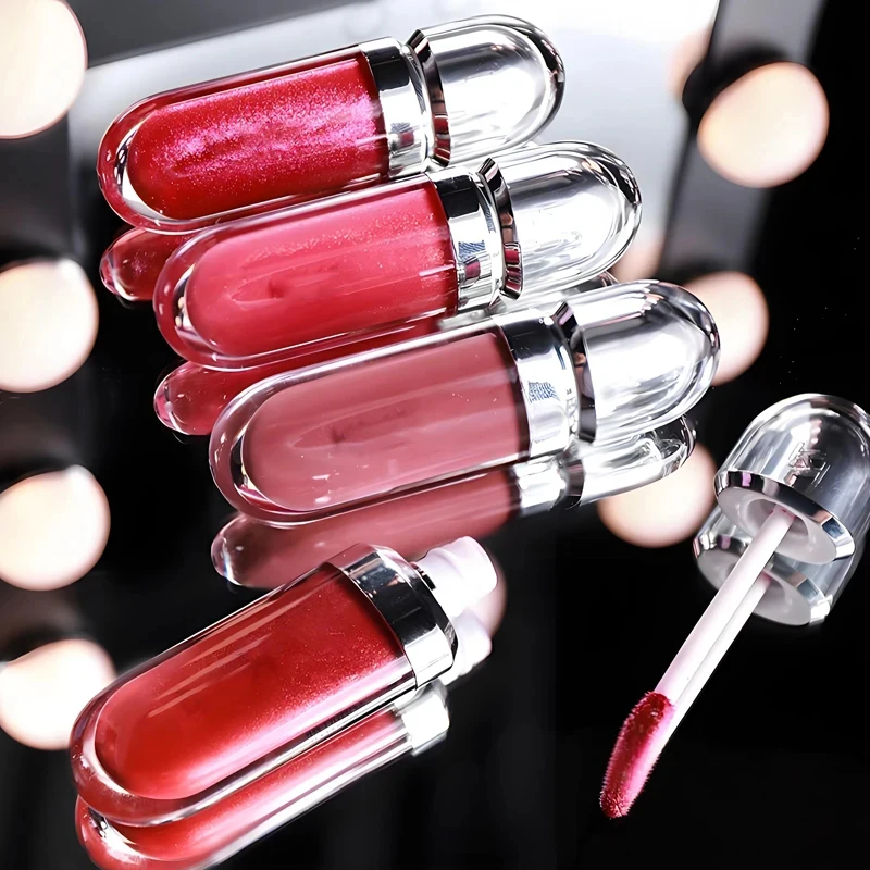3D Liquid Lip Gloss 21 Color Mirror Lipstick Moisturize Persistent Glossy Not Fading Milk Tea Bean Paste Peach Naked Pink Color