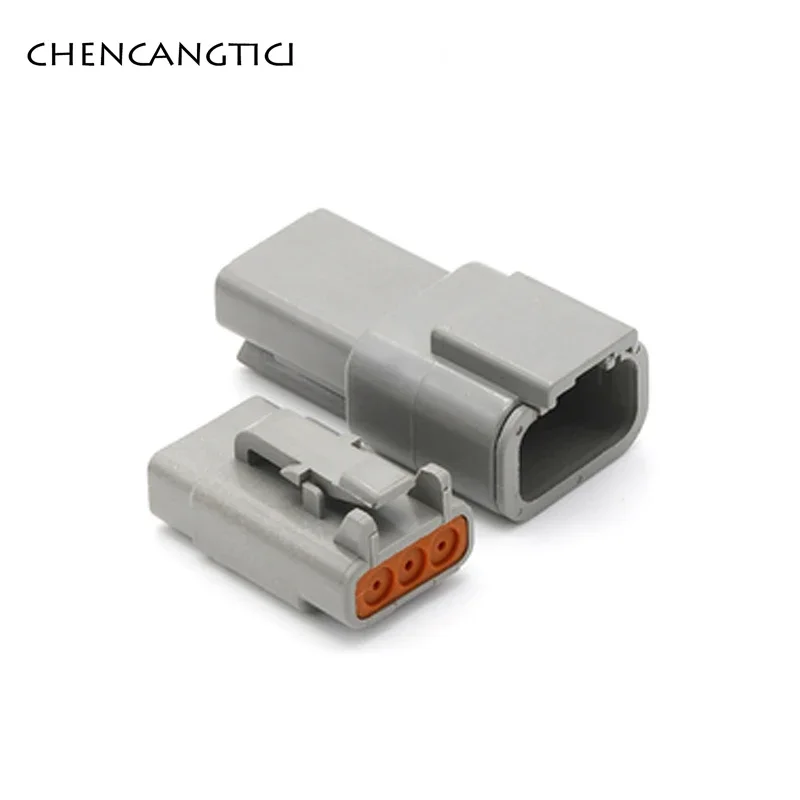 1 Set 3 Pin Deutsch Auto DTM Wire Connector Waterproof Female Male Grey Socket Plug DTM06-3S DTM04-3P ATM04-3P ATM06-3S