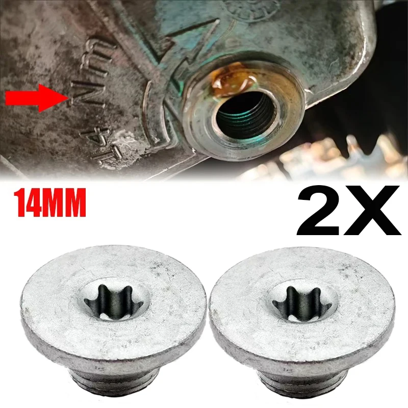 Plugue de drenagem do cárter de óleo do motor, 2 peças m14 x 1.5, para alfa cadillac chevrolet/daewoo fiat land rover opel/auxhall suzuki