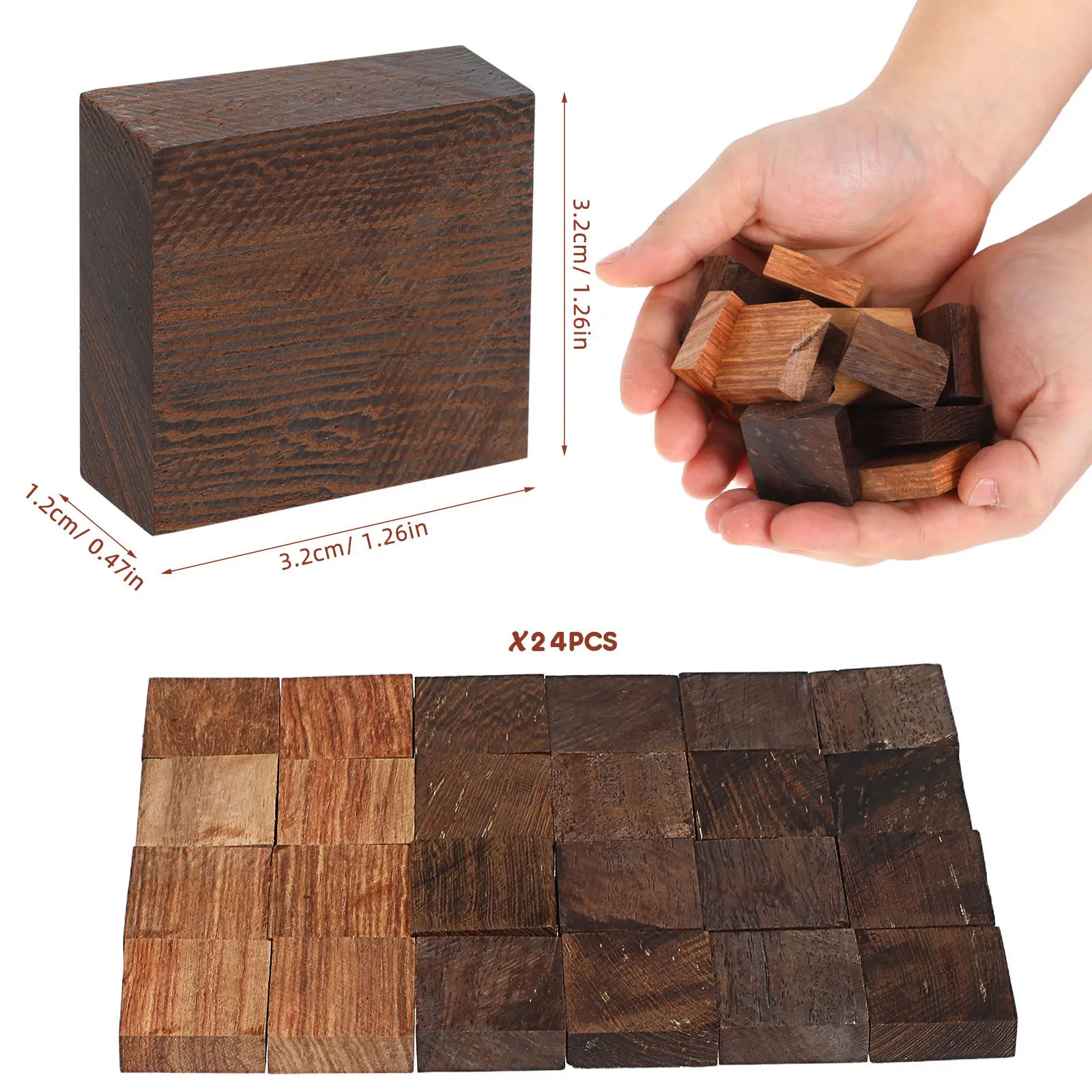 24Pcs Natural Wood Ring Blanks Smooth DIY Craft Blocks for Wooden Finger Ring Making Art Supplies Carving Painting Classroom