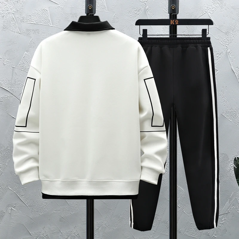 ملابس رجالية ربيعية أطقم رجالية غير رسمية ملابس رياضية سويت شيرت هوديس + ملابس رياضية قصيرة عداء ببطء ملابس رياضية عصرية للرجال Hombre #4