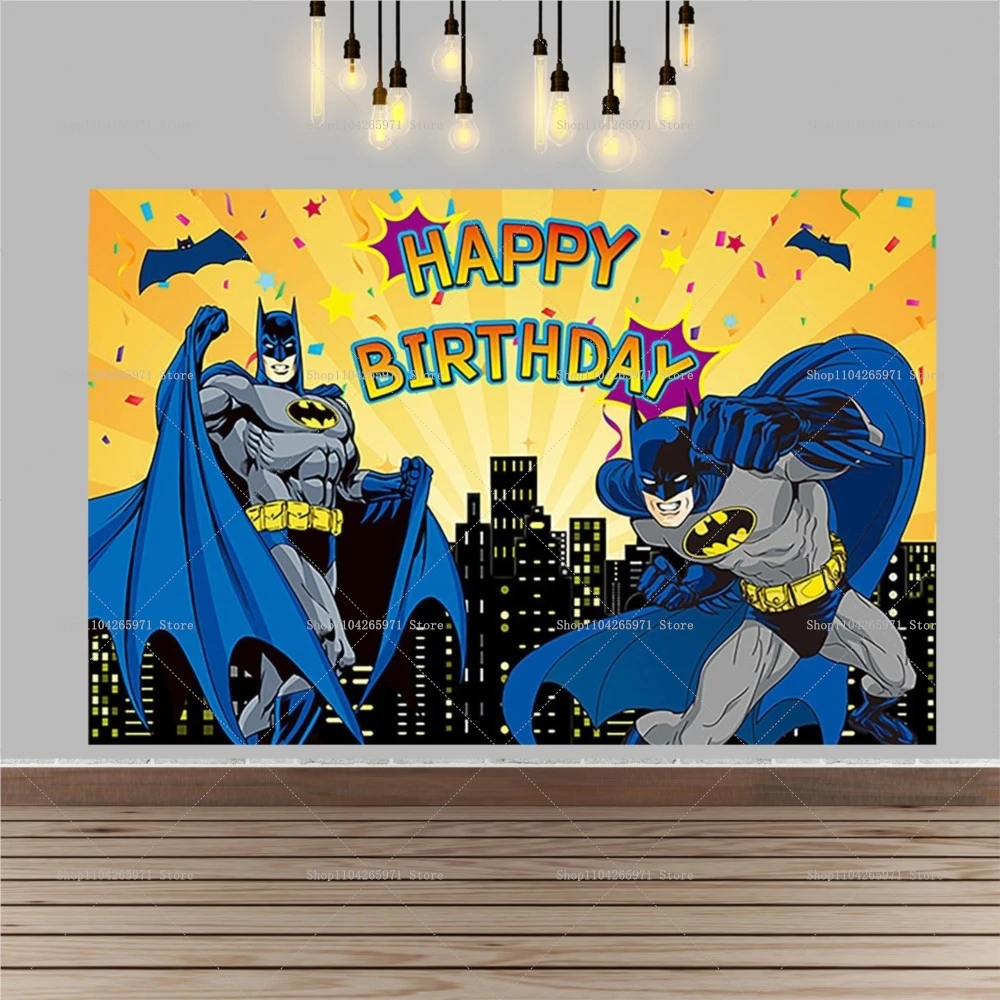 DC Batman Backdrop Banner Superhero Dark Knight Theme Kids Boys Birthday Party Decor Photography Photo Background Supplies