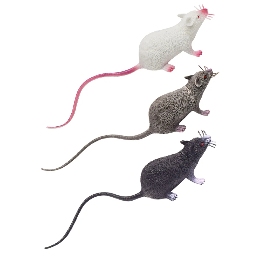 6 Pcs Simulation Mouse Rats Halloween Prank Prop Interesting Toys Decorations Kids Pet Fake Pvc Party Cat Child Children\'s