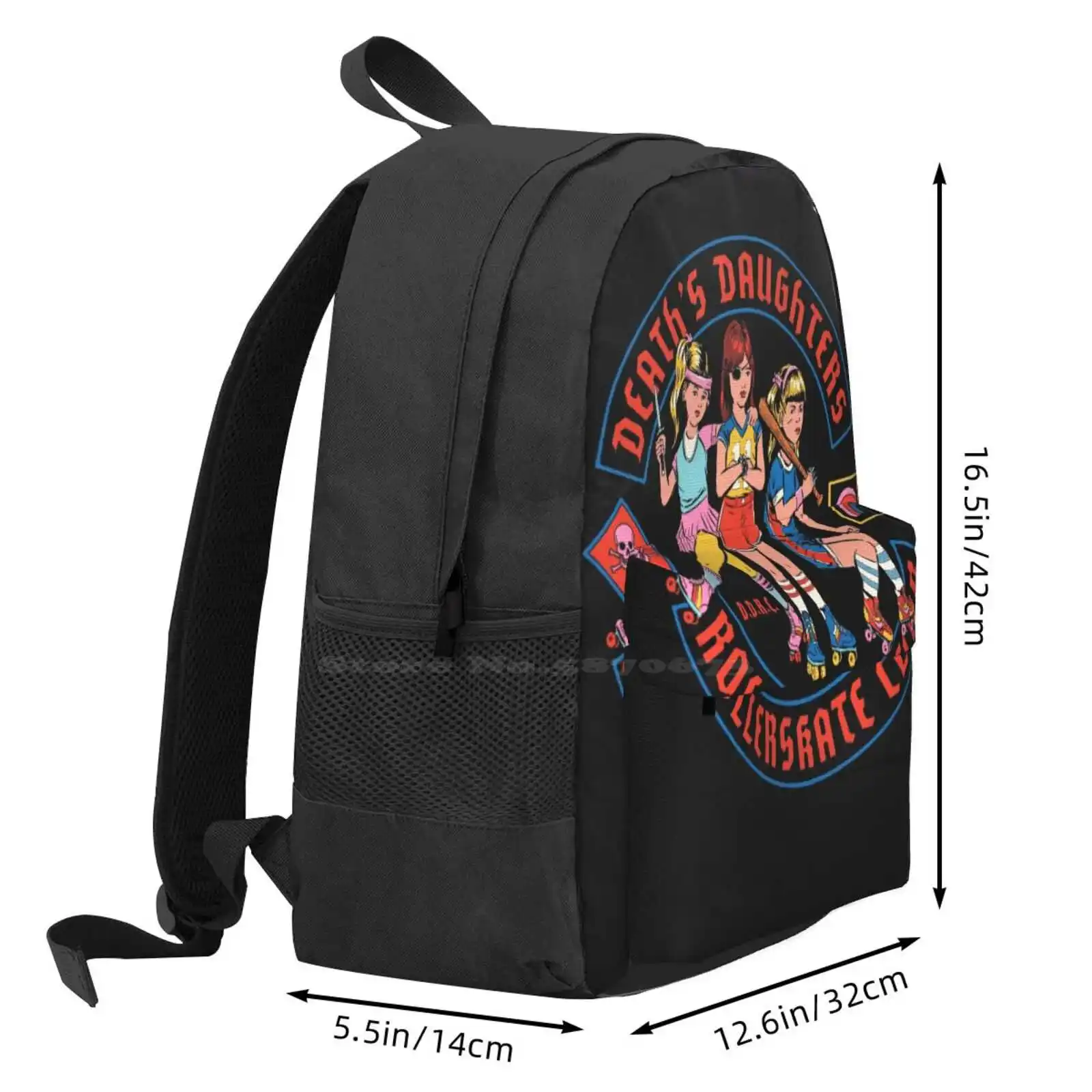 D.D.R.C. Hot Sale Schoolbag Backpack Fashion Bags Humor 80S Vintage Retro Roller Skate 70S Funny Roller Derby Girl Gang Tough