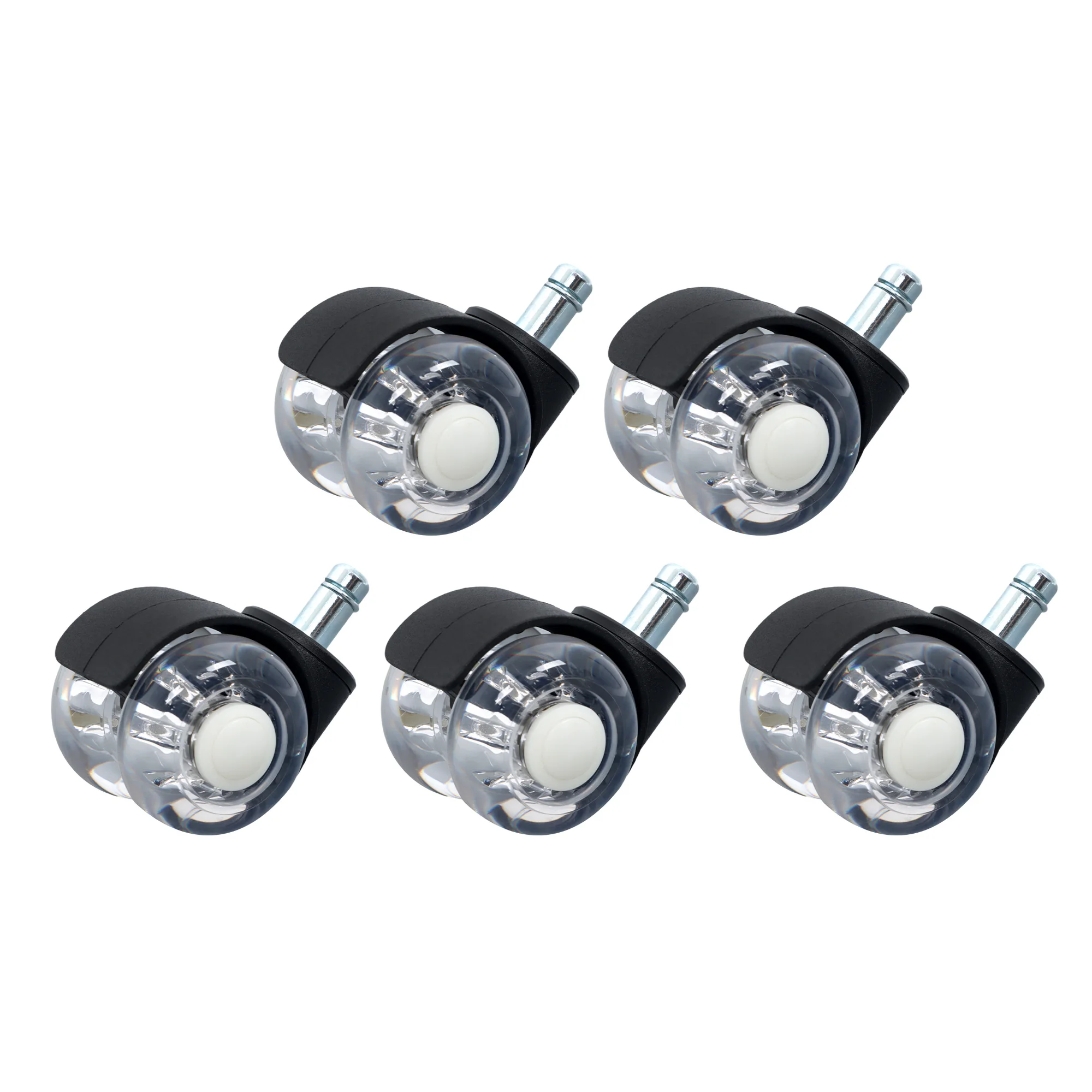 12 inch Heavy Duty Universal Office Chair Casters 5-Pack Quiet Roll for All Floors, Carpet