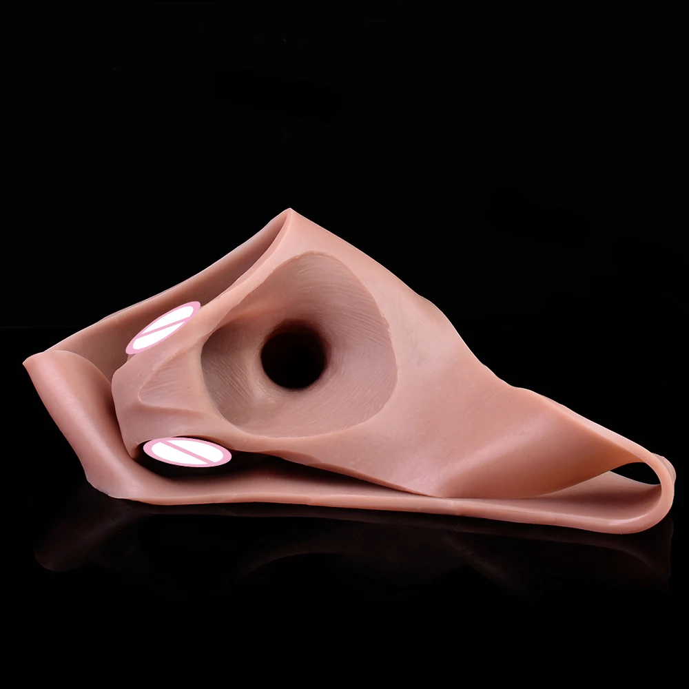 NNSX Soft Silicone Hollow Dildo Pants Strap On Ultra-realistic Cock Sleeve Panties Male Dick Enlarger&Extender For Couples 4