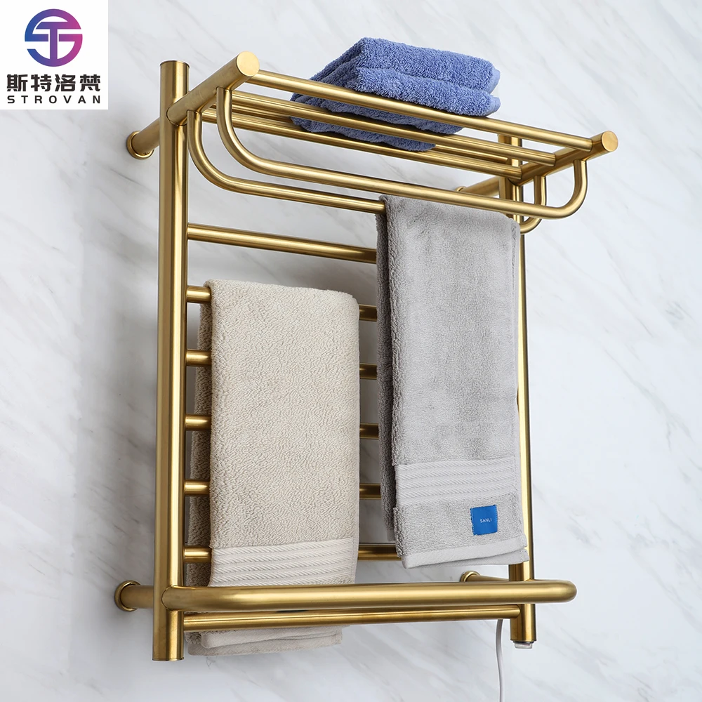 

Golden Heated Towel Rail Rack Towel Warmer