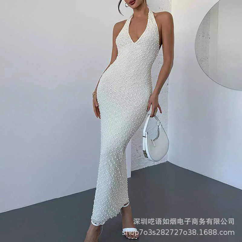 Sexy V Neck Backless Bodycon Jumpsuit Summer Evening Dress Long Dresses