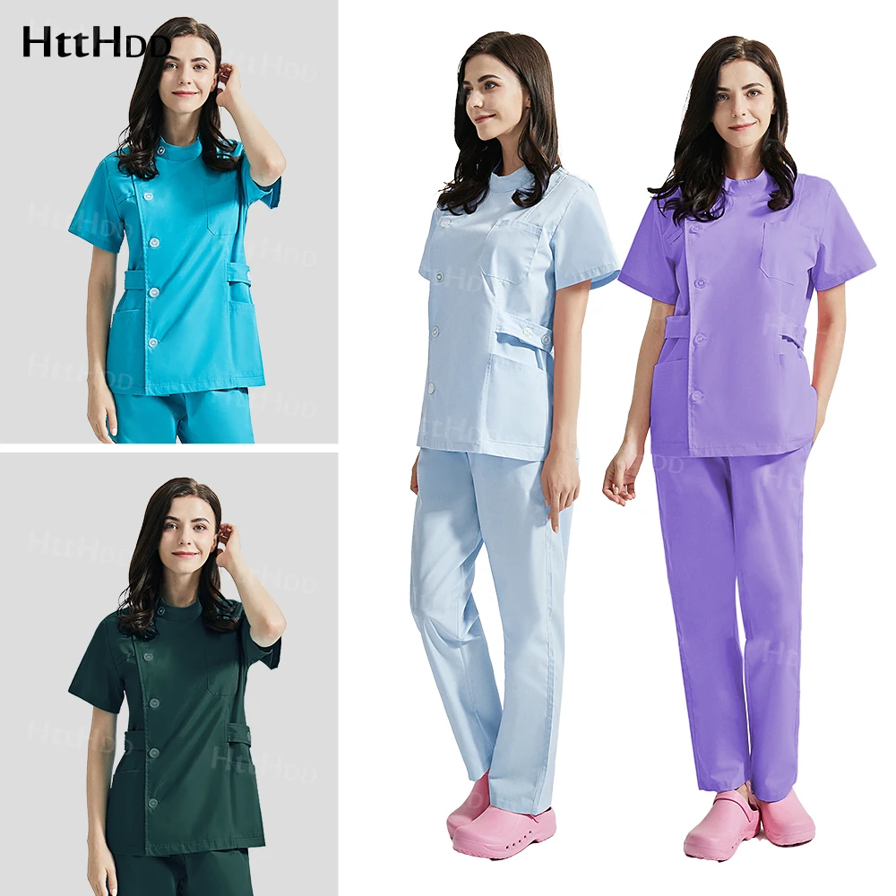 

Spa Uniforms Women Beauty Salon Manicurists Beautician Working Clothes Women Lab Coat Dental Scrub Veterinary Pet Clinic Uniform