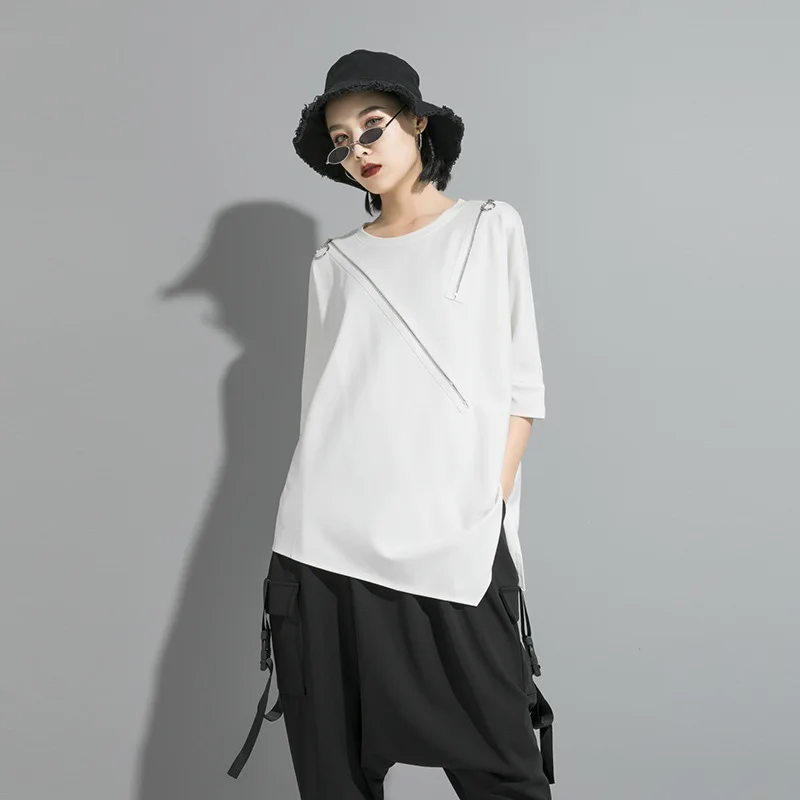 

Autumn Women's Slim Fit T-irt k Sle Stitching Streetwear round Ne Batwing Sve Cotton Casual Top for Ladies