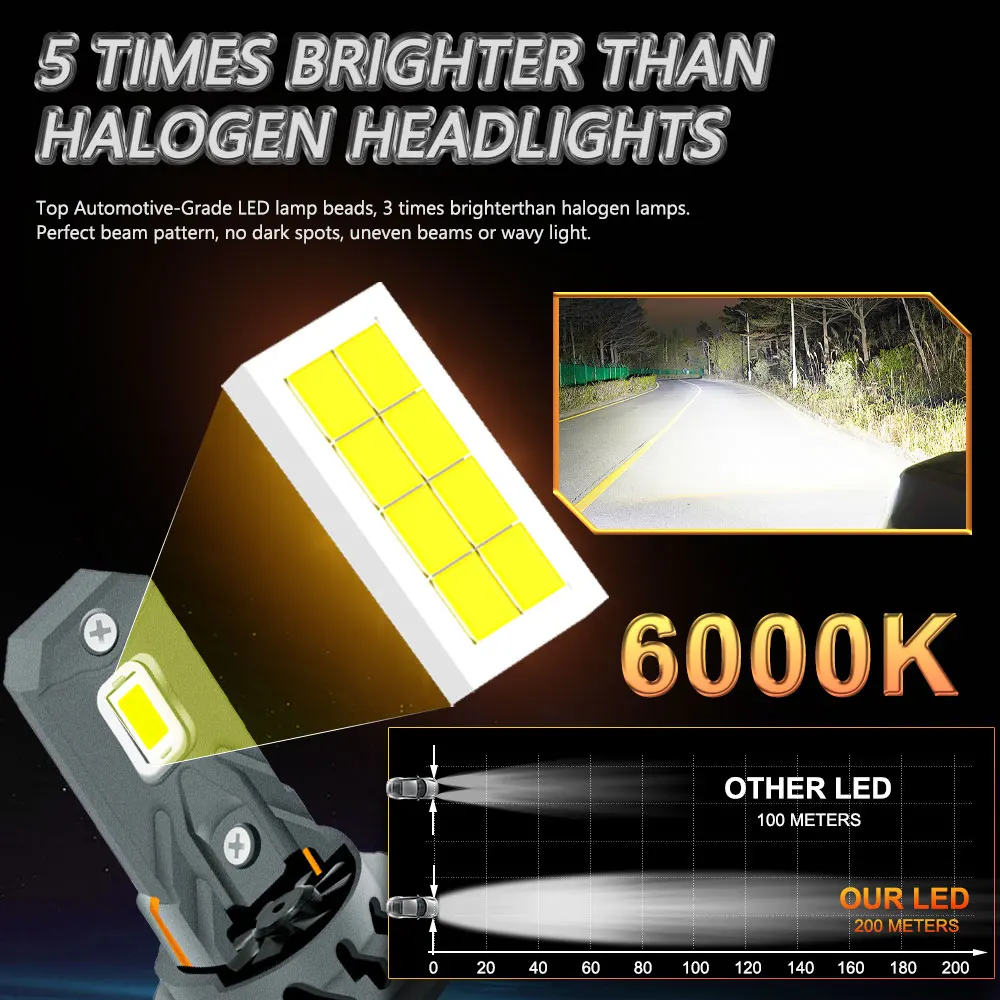 2 قطعة H7 LED المصباح لمبة 300 واط 300000LM CPS LED Canbus مصابيح السيارات 6500 كيلو LED أضواء لمبة لسيارة 12 فولت شاحنة Headlig