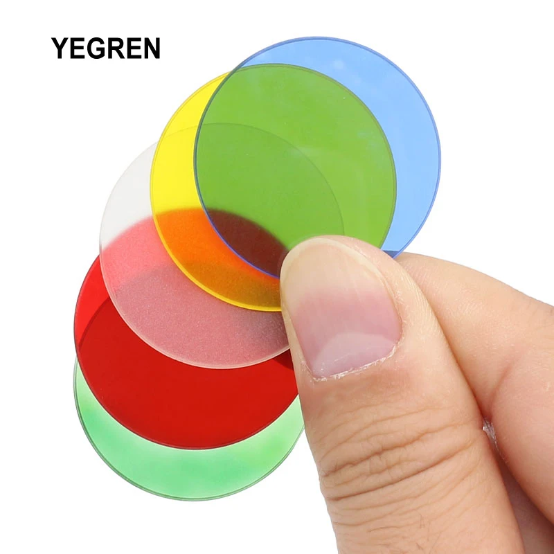 Microscope Color Filter Diameter 42/45mm Transparent Blue Green Yellow Red Optical Glass Frosted White Filter 1.5-2mm Thickness