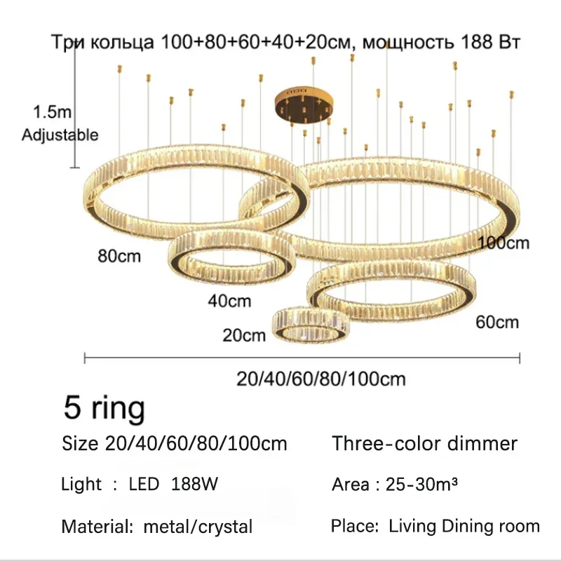 Imagem -05 - Golden Crystal Halo Luz Led Lustre de Luxo Salão Interior Sala Moderna Galvanoplastia Teto