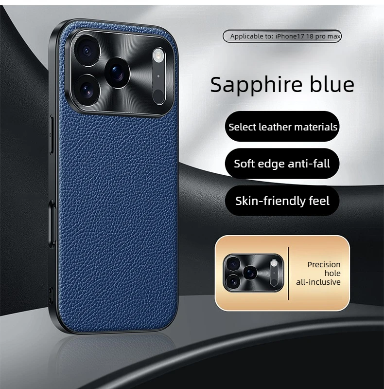 Genuine Leather Case for iPhone 17 18 Pro Max, 17Pro Precision Lens Protection,Slim Wear-resistant&drop-proof for iPhone 18 Pro