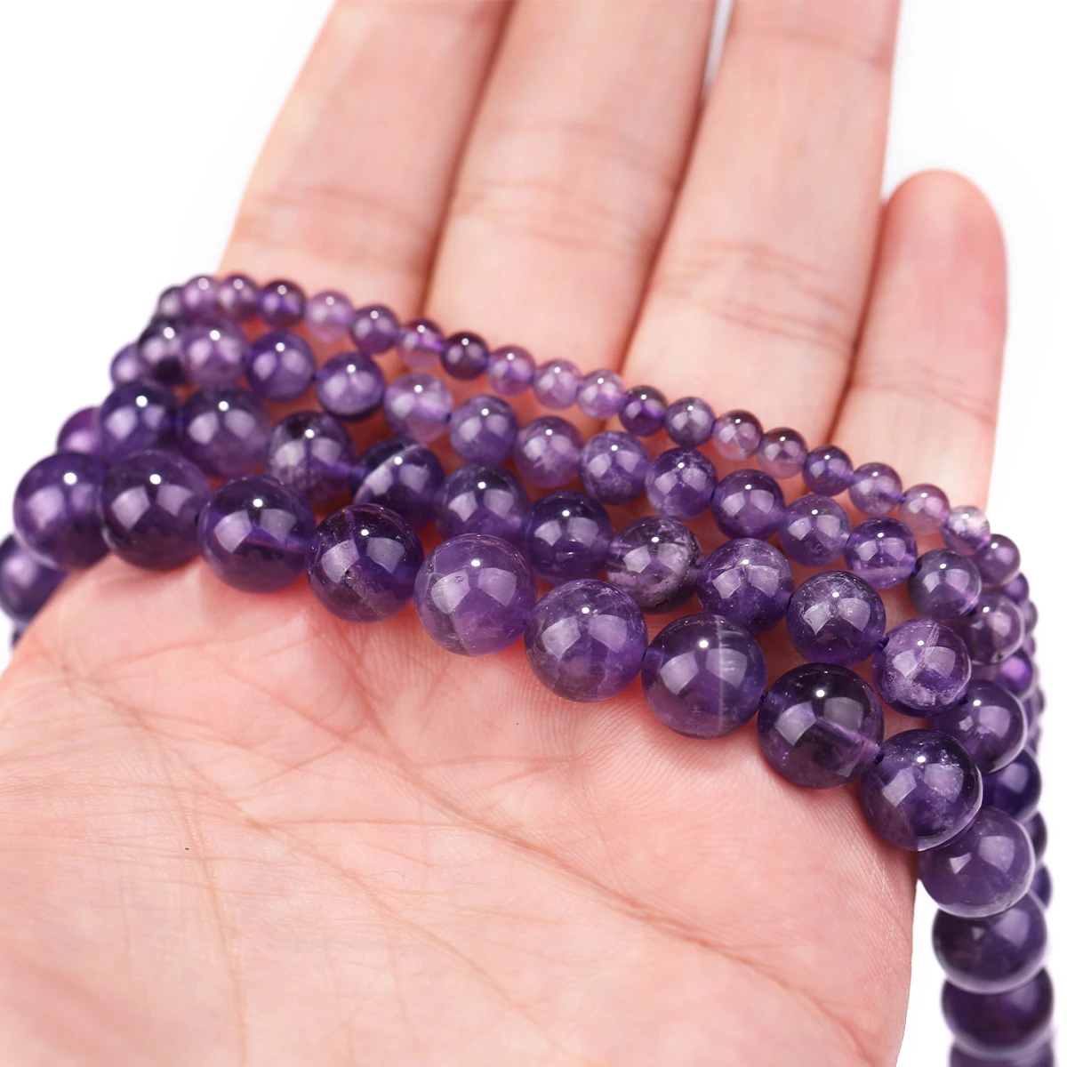 Natural Amethyst Crystal Beads 6