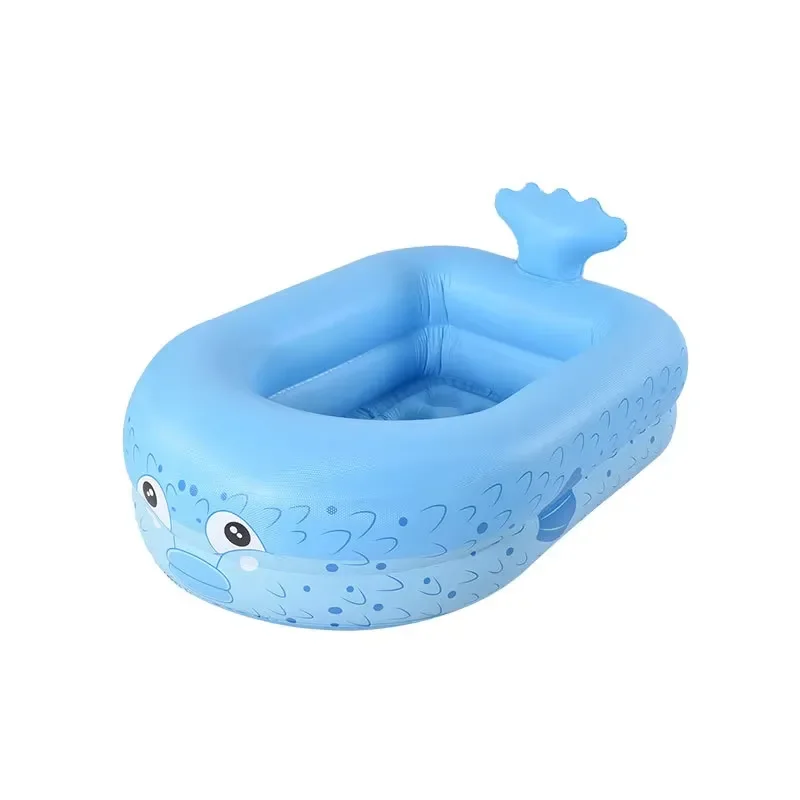 Custom Manufacturer Direct Supply Blue Fish Inflatable Swimming Pool Thickened PVC Family Parent-Child Style Quick-Inflate