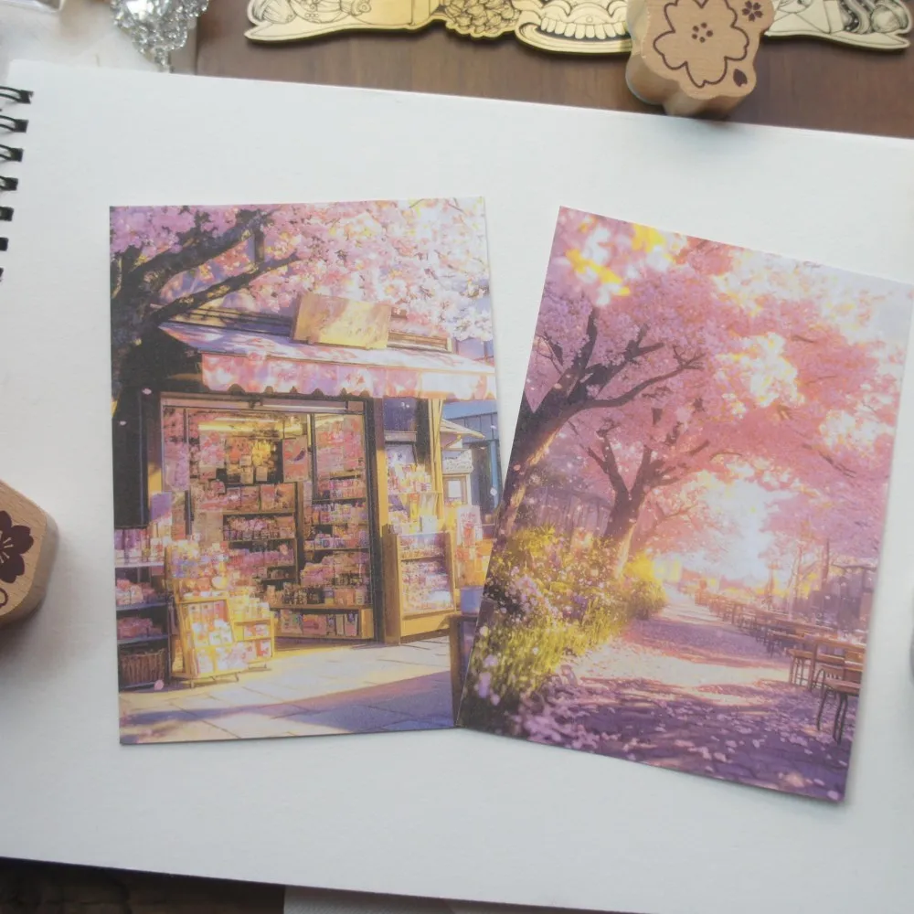 

10 Pcs Cherry Blossom Season DIY Paper Sticker Creative Craft Background Scrapbooking Gift Decorate