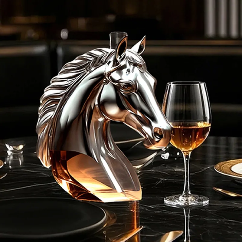 

Horse Wine Bottle Divider Whiskey 125ml Creative Zodiac Horse Head Wine Bottle Empty Bottle Household Wine Pot