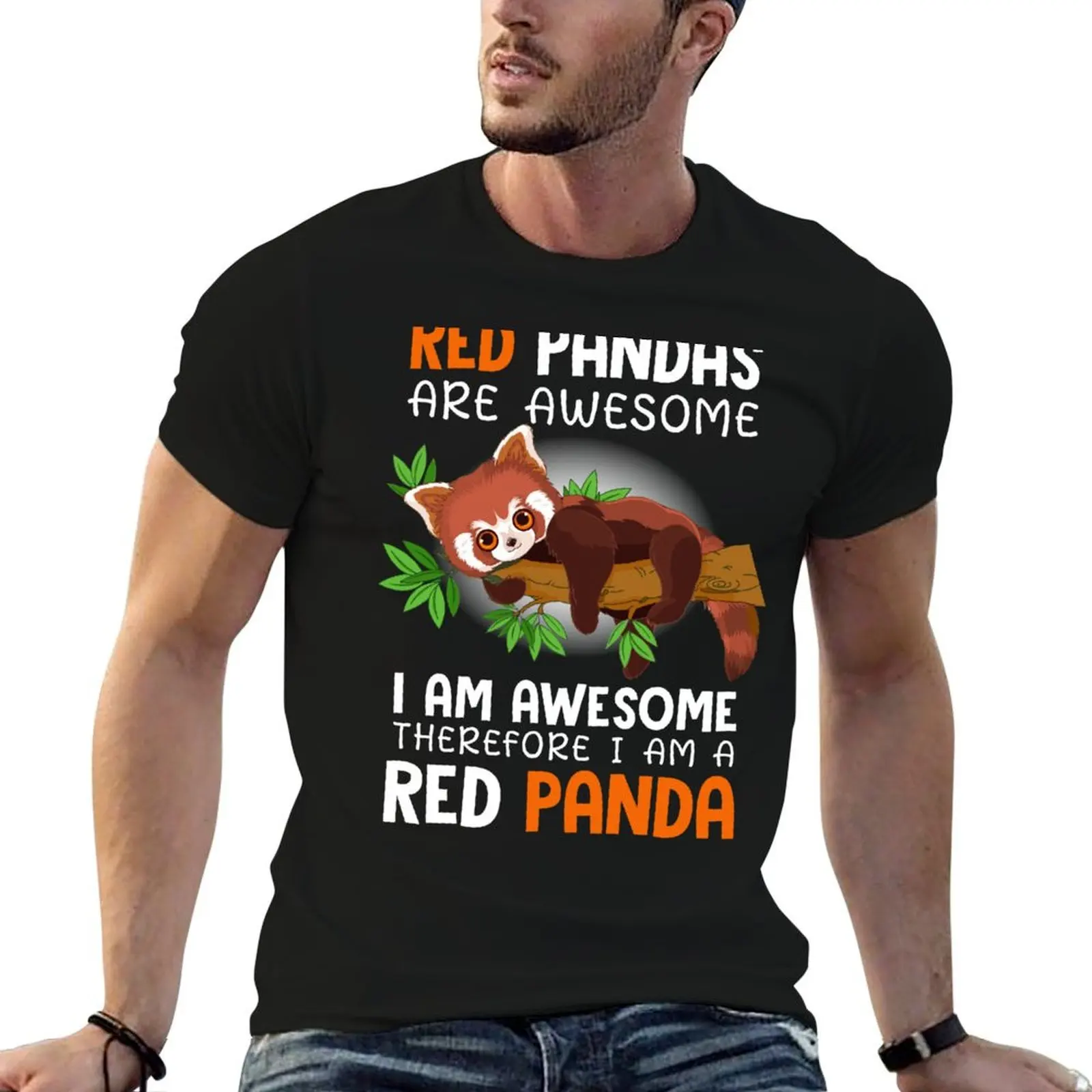 Red Pandas are Awesome I Am Awesome Therefore I am a Red Panda T-Shirt t shirts designer t shirts cotton 100% T-Shirt