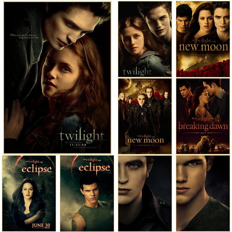 Movie Twilight Posters New Moon/Breaking Dawn Retro Kraft Paper DIY Room Bar Cafe Decor Aesthetic Gift Print Art Wall Paintings