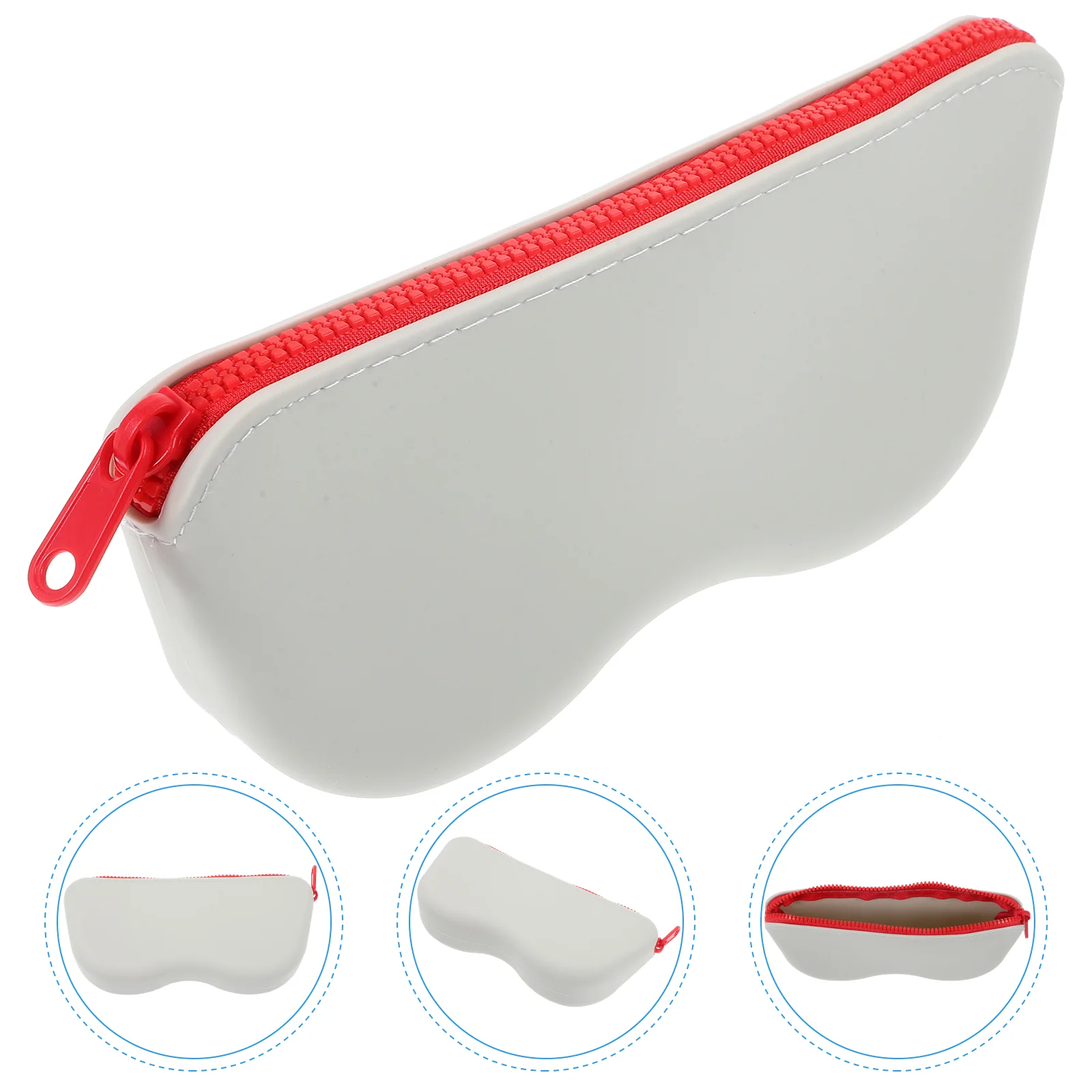 

Silicone Glasses Bag Eyeglasses Case Sunglasses Storage Reading Pouch Gray White Waterproof Dustproof Compact Lightweight Fits