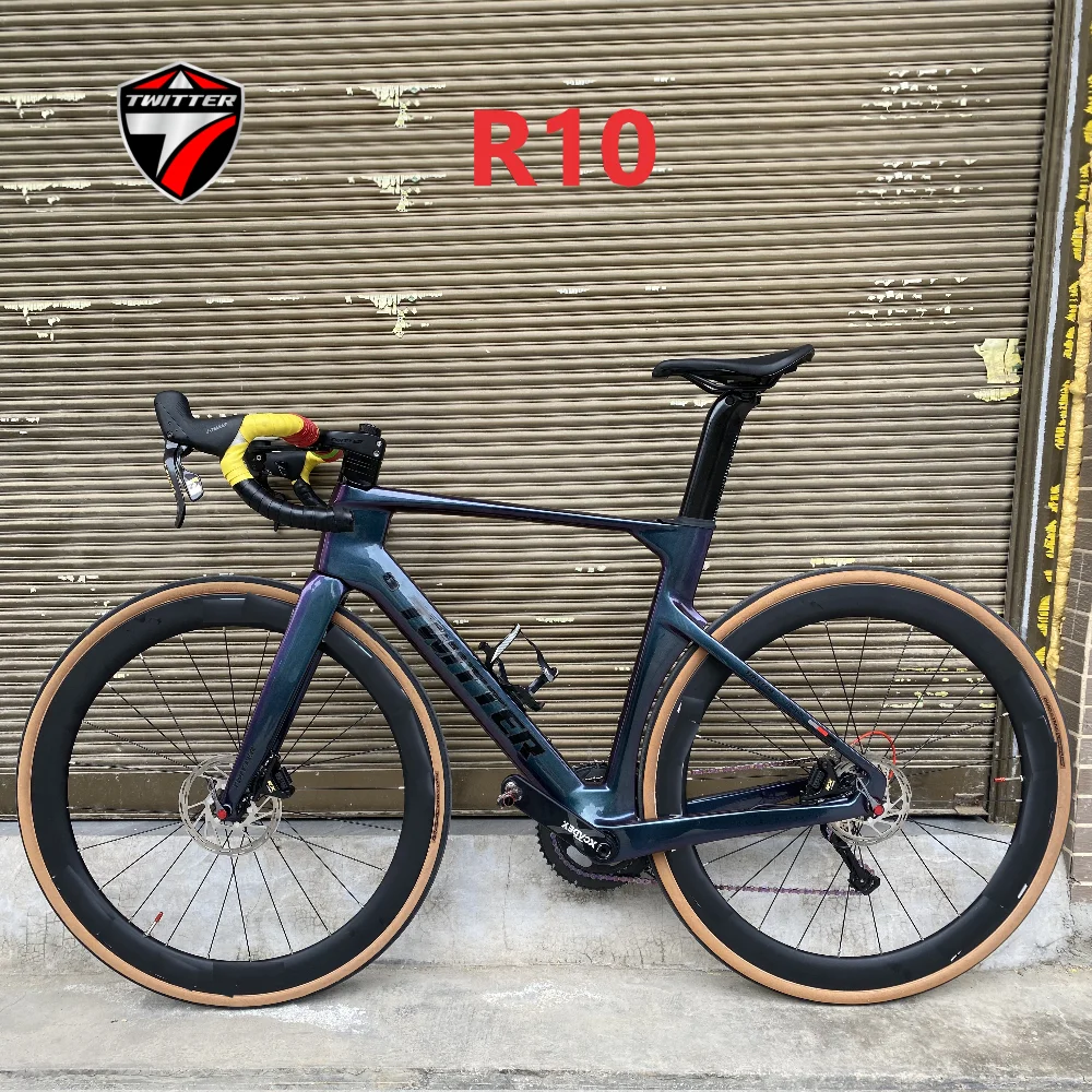 TWITTER-Carbon Fiber Road Bike, Hydraulic Disc Brakes, Brake Break Wind Racing, R10 HRD RIV-22S, 700 x 25C