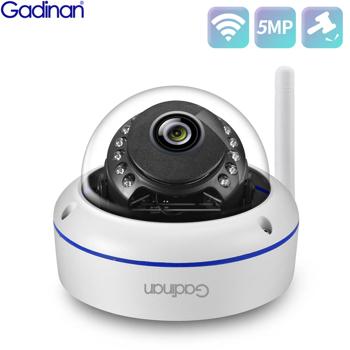 

Gadinan 2.8mm Wifi Dome Metal IP Camera Vandal-Resistant AI Humanoid Detection Outdoor Video Surveillance CCTV Built-in SD Card