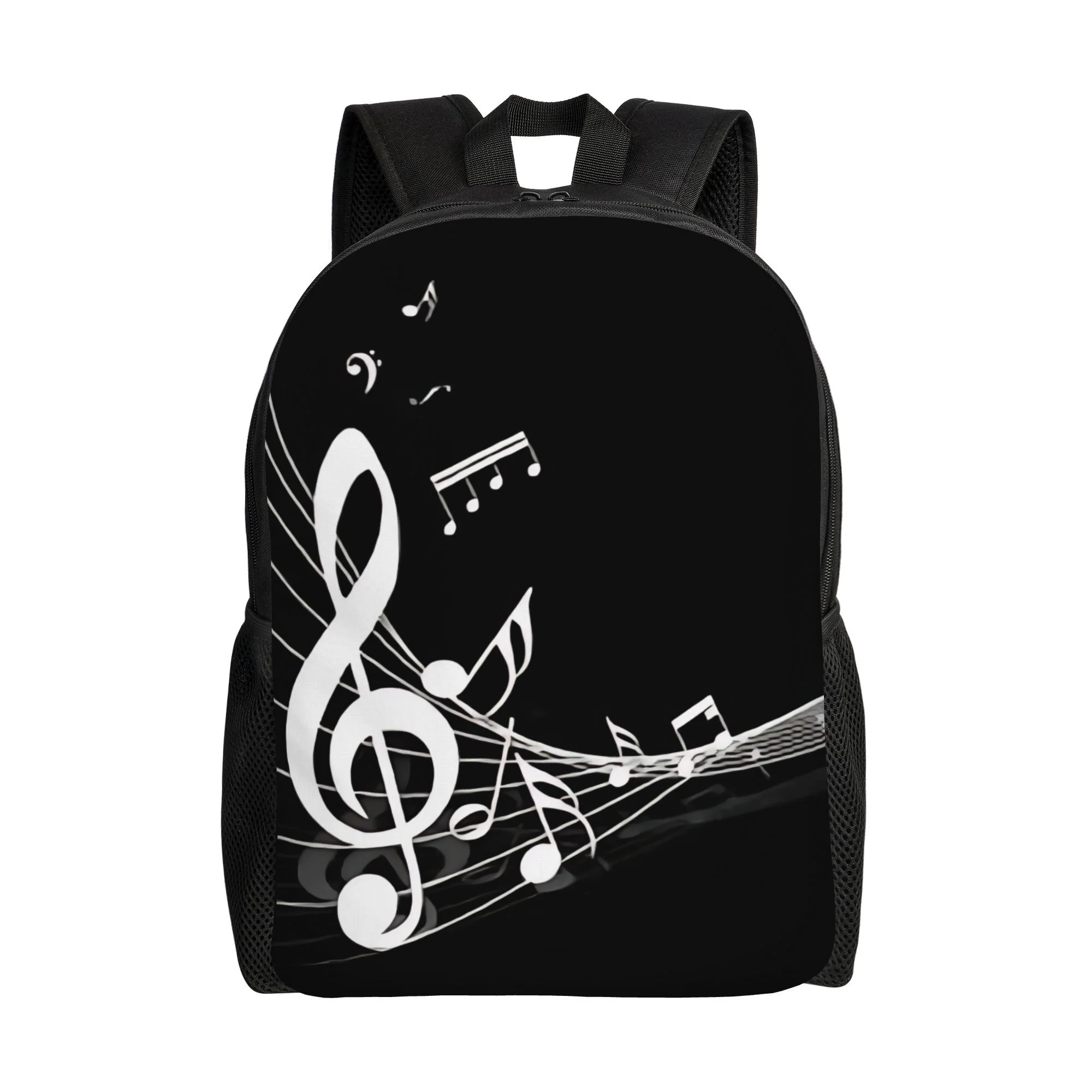 

One "music note and treble notation" laptop bag - large capacity school bag, suitable for travel, light and durable