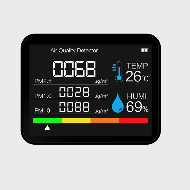 Multifunctional 8 In 1 CO2 Instrument Gas Detector Temperature Humidity Meter TVOC HCHO PM2.5 Air Quality Detector